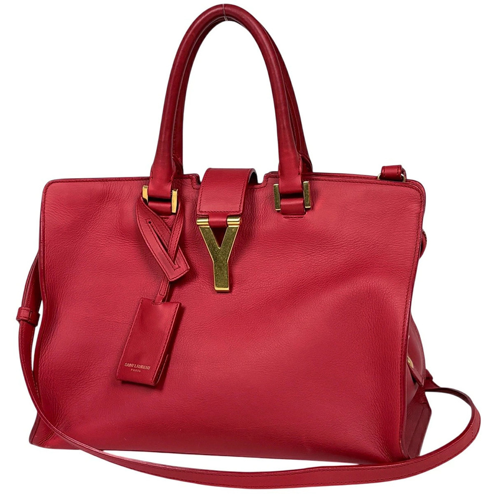 Saint Laurent Cabas Handbag Y Leather Red